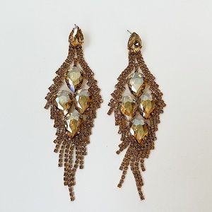 Gold Rhinestone Earrings